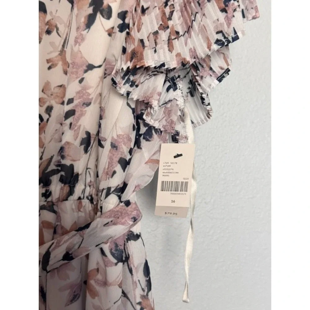 Lane Bryant Dress Women's 16 Beige Floral Prairie Romantic Garden Party Bohemian - Picture 13 of 16